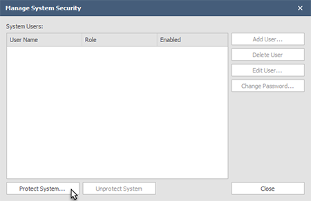 Configure Protection System System Security